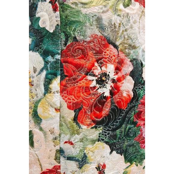 NWT DOLCE & GABBANA Metallic Floral-Print Cotton-Blend Brocade Mini Dress 42 M - Picture 9 of 14